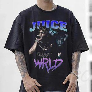 Juice Wrld Travis Scott T-shirts, Unisex Short Sleeve Hip Hop T-Shirt